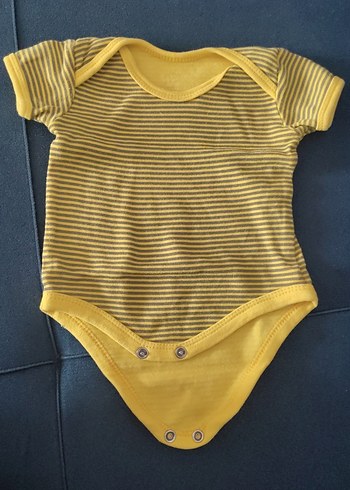 Sarı Çizgili Bebek Kız Body