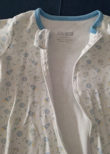 HelloBaby Beyaz Fermuarlı Bebek Tulumu