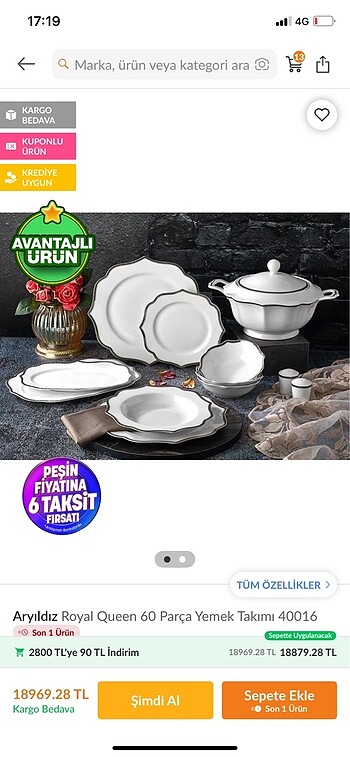 Beden Yemek takimi