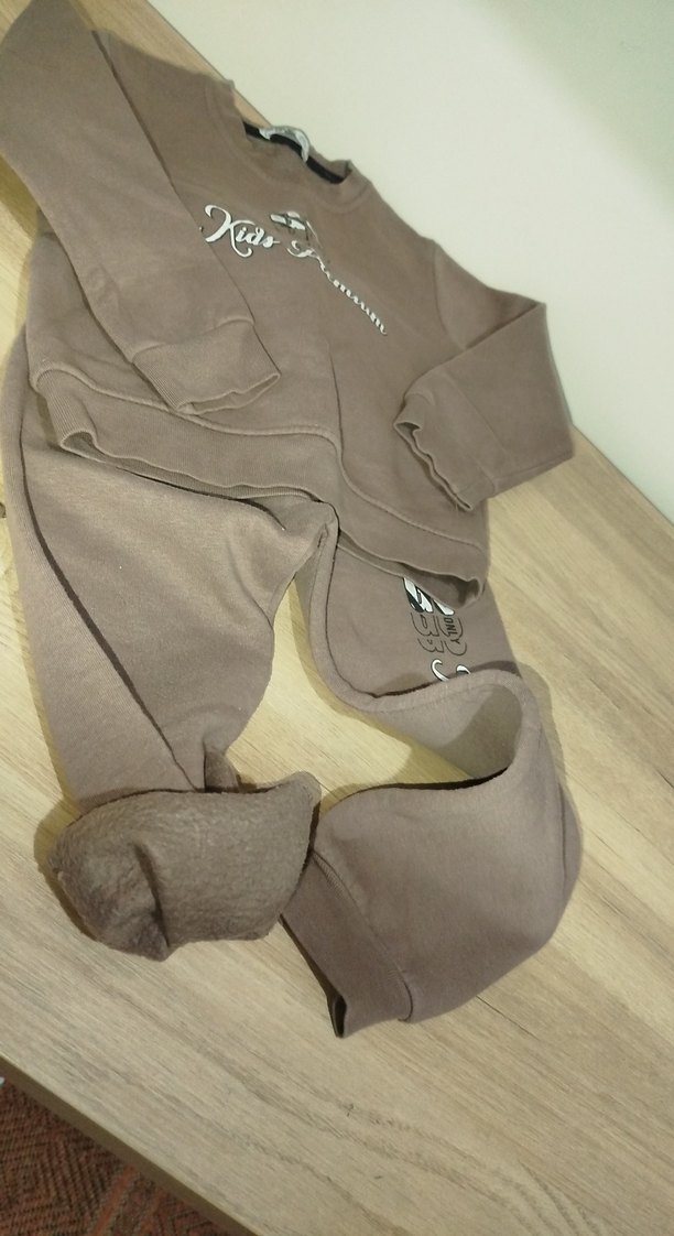 unisex Çocuk Kahverengi  takım - Görsel 3