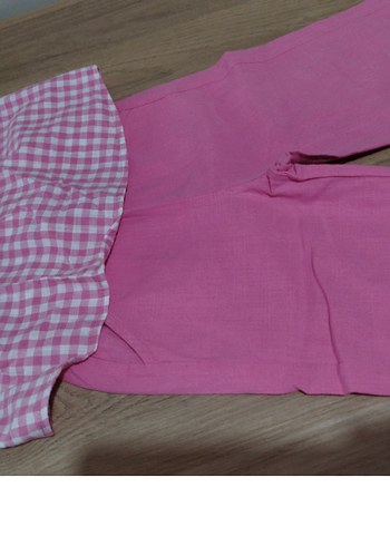 Pembe Pilili Kısa Kollu Bebek Kız Takımı - Görsel 5