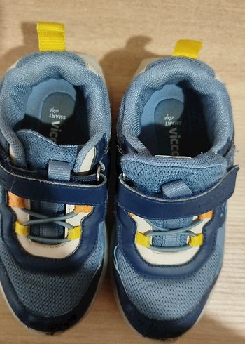 Erkek Çocuk Mavi Gri Cırtlı Spor Ayakkabı - Görsel 2