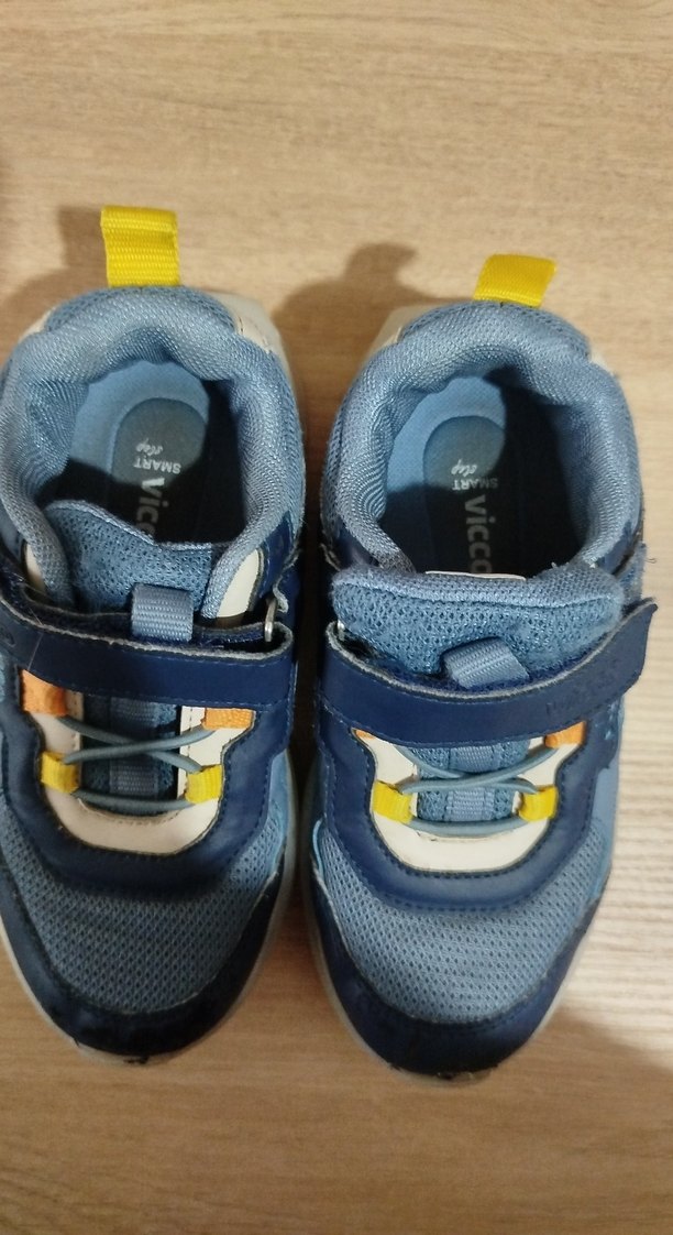 Erkek Çocuk Mavi Gri Cırtlı Spor Ayakkabı - Görsel 2