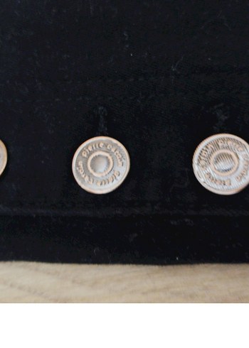 Düğmeli Siyah Denim Kadın Pantolon - Görsel 2