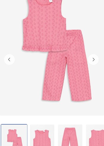Pembe Dantel Nakışlı Kız Bebek Takımı