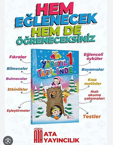 1.SINIF ATA YARIYIL TATİL KİTABI - Görsel 2