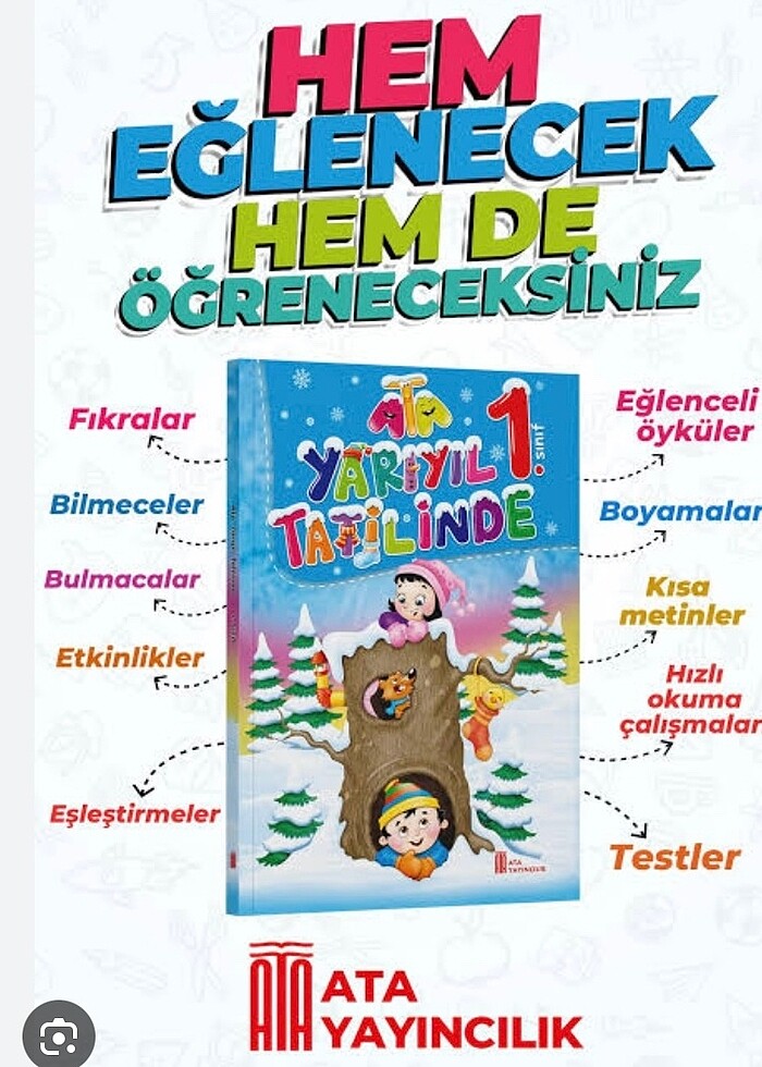 1.SINIF ATA YARIYIL TATİL KİTABI - Görsel 2