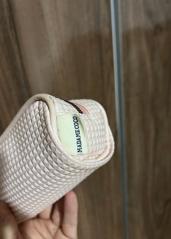 Madame Coco Fermuarlı Pembe Yılan Derisi Desenli Makyaj Çantası