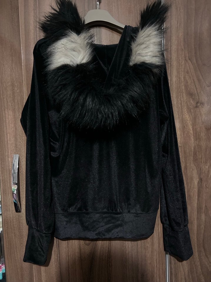 Kürk Detaylı Siyah Gotik Kadın Ceket - Görsel 2