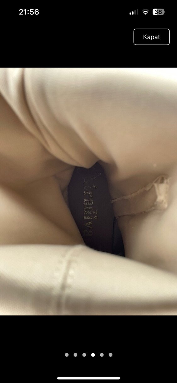 Bej Deri İnce Topuklu Dizüstü Kadın Çizme - Görsel 5