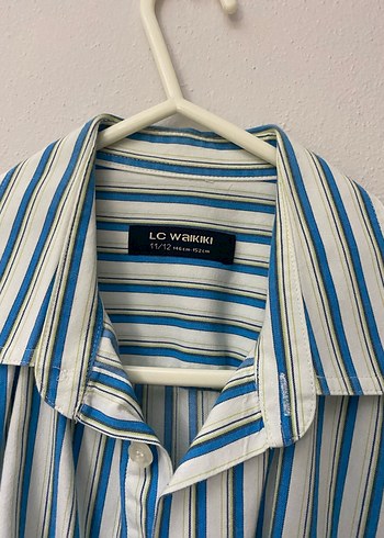 Mavi Çizgili Pamuklu Erkek Gömlek - Görsel 3