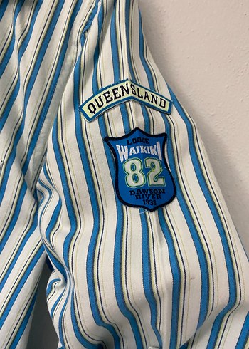 Mavi Çizgili Pamuklu Erkek Gömlek - Görsel 2