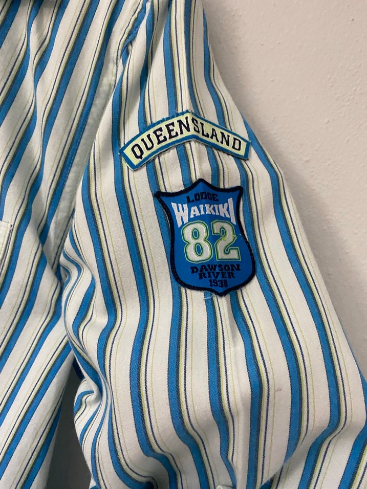 Mavi Çizgili Pamuklu Erkek Gömlek - Görsel 2