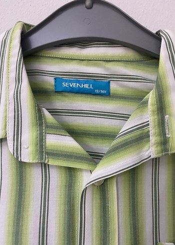 Yeşil Çizgili Kısa Kollu Gömlek - Görsel 2