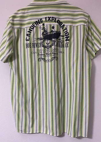 Yeşil Çizgili Kısa Kollu Gömlek - Görsel 3