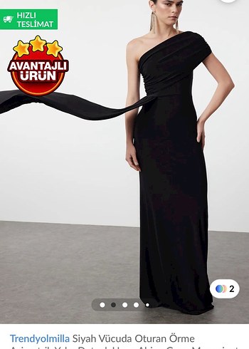 Trendyol & Milla Drapeli Siyah Minimalist Kadın elbise