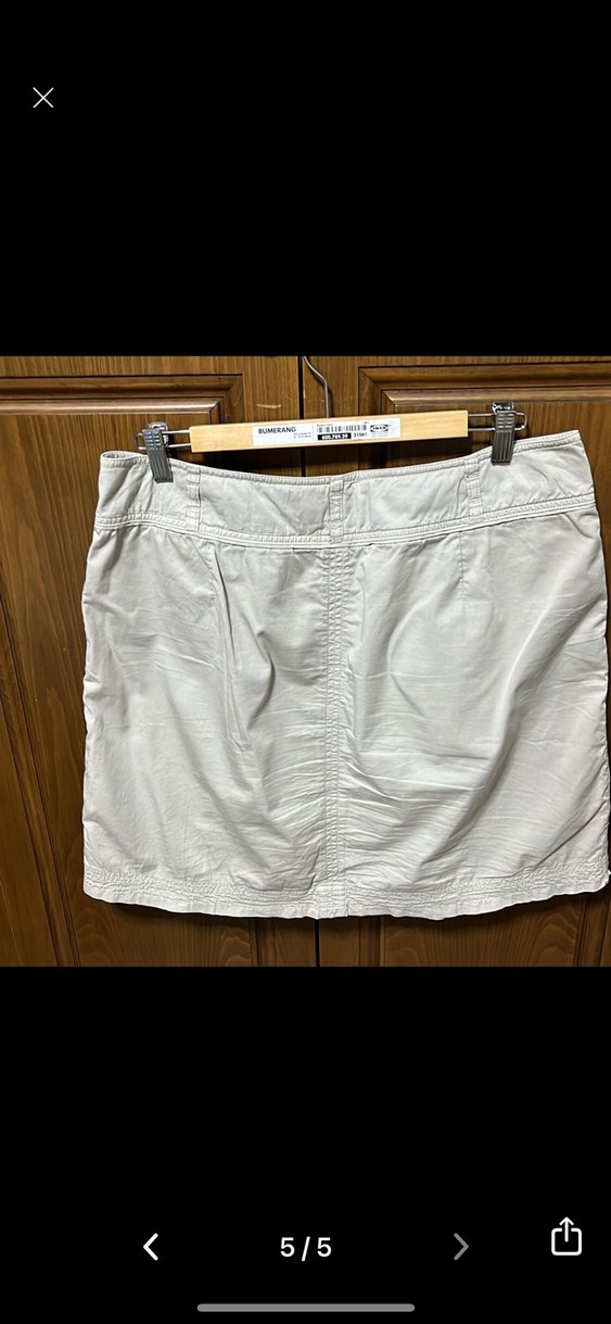 Düğmeli Keten Mini Etek - Görsel 2