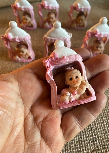 33 adetPembe Bebek Figürlü Mini Biberon  polyester biblo - Görsel 2