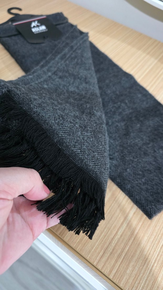 Aslan Kavrazlı Gri Akrilik Atkı - Görsel 5