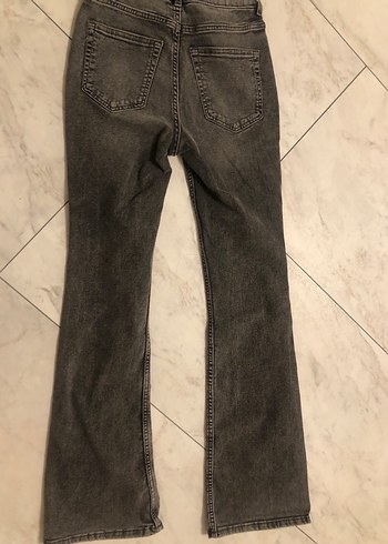 Kadın Gri Denim Midi Jean Pantolon