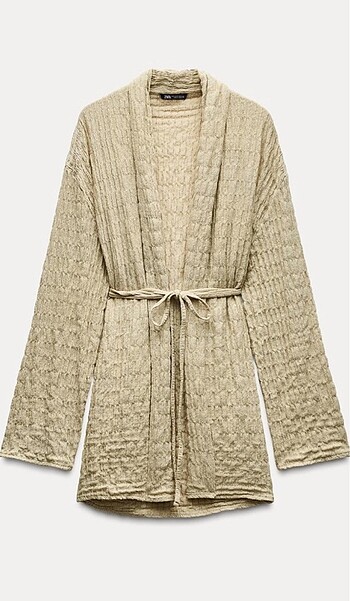 zara kemerli dokulu kimono