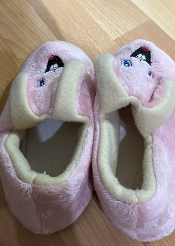 Kız Çocuk Pembe Peluş Tavşanlı Ev Terliği - Görsel 3