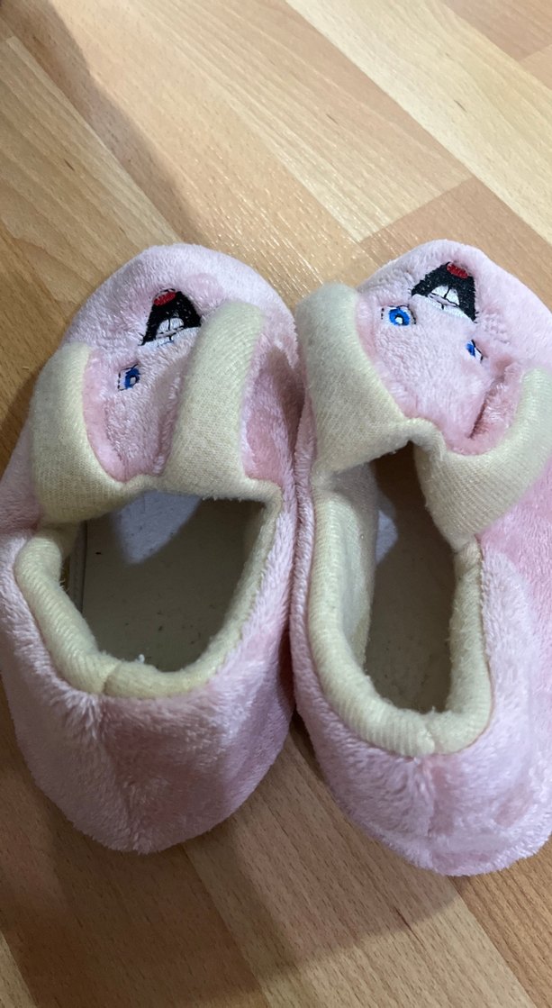 Kız Çocuk Pembe Peluş Tavşanlı Ev Terliği - Görsel 3