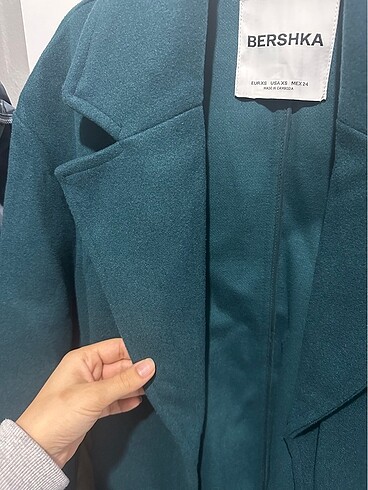 xs Beden yeşil Renk Bershka Kaban