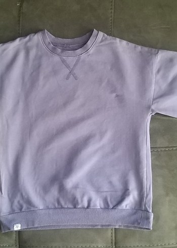 Mor çocuk Sweatshirt, Uzun Kollu, Rahat Kesim