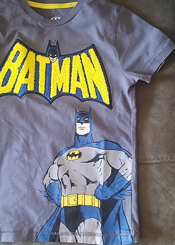 Erkek Batman Baskılı Gri Tişört