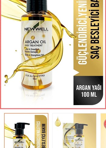 New Well Argan Yağı Saç Bakım Yağı 100 ml - Görsel 2
