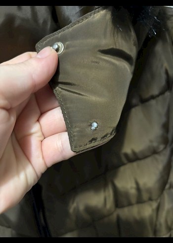 Haki kadın Kışlık Kürklü Mont - Görsel 7