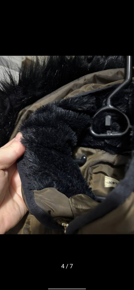 Haki kadın Kışlık Kürklü Mont - Görsel 4