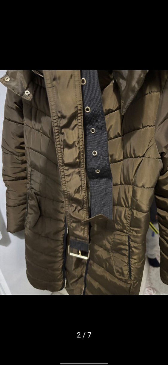 Haki kadın Kışlık Kürklü Mont - Görsel 2