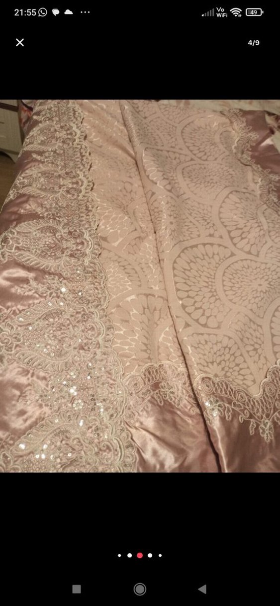 Pembe İşlemeli Dantel nevresim takımı - Görsel 4