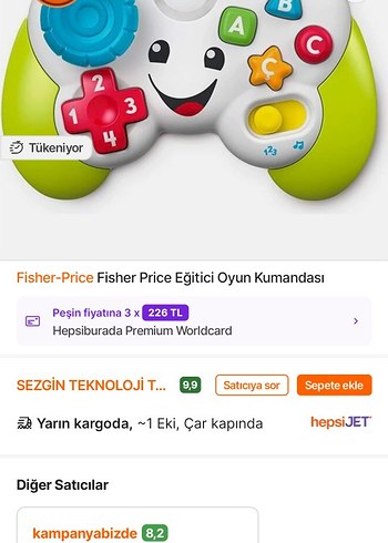 Fisher Price Renkli Eğitici Oyuncak Kumanda