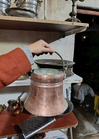 Diğer Parlak Kamel Renk Bakır antika bakraç