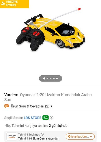  Süper Sarı Uzaktan Kumandalı Oyuncak Araba