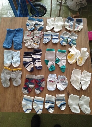 28 Beden çeşitli Renk Bebek coraplari