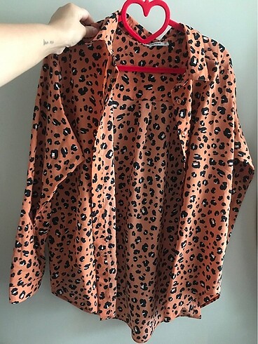 m Beden Leopar gömlek