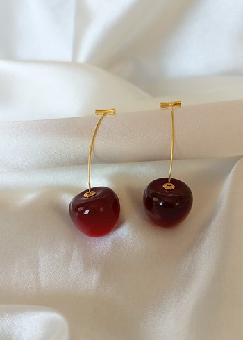 Kırmızı Mini Kiraz Küpe