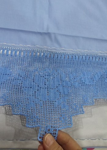 Nakışlı Pastel Mavi Nevresim Takımı - Görsel 3