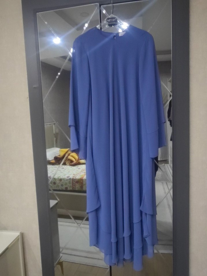 Mavi Kadın Uzun Salaş Elbise - Görsel 2