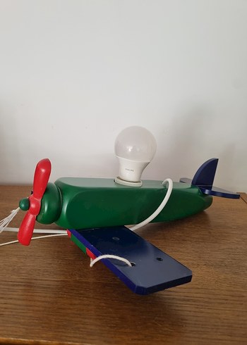 Diğer Ahşap Yeşil Uçak Tasarımlı çocuk odası lambası avizesi