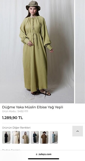 38 Beden haki Renk Müslin elbise