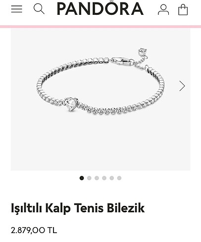 Pandora Işıltılı Kalp Tenis Bilezik