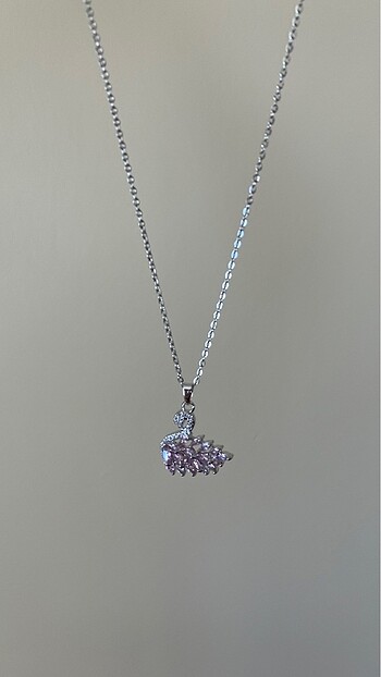 swarovski Swarovski Çelik Pembe Taşlı Kuğu Kolye