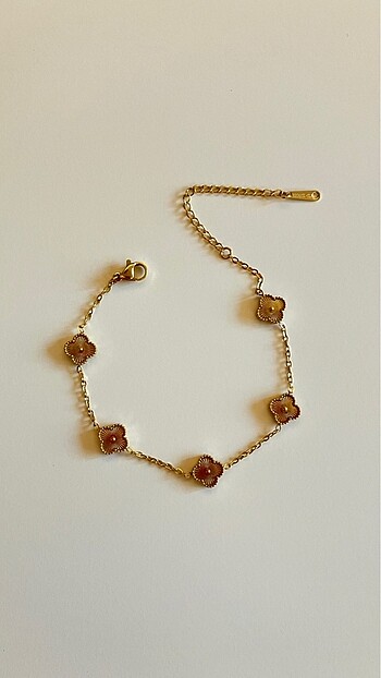 Van Cleef Mini Gold Yonca Çelik Bileklik
