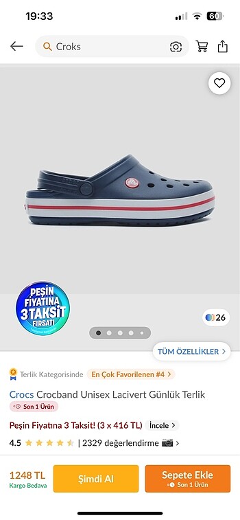 ORJİNAL CROCS TERLİK