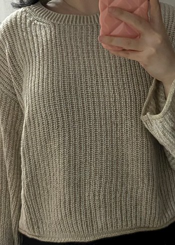 Bej Örgü Kadın Kazak - Görsel 2